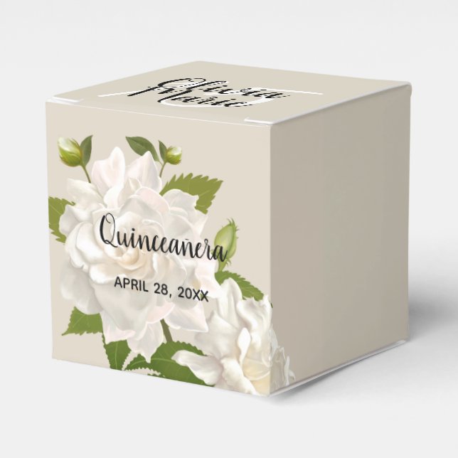 Schöne Weiße Elegante Gardenia Geschenkschachtel (Vorderseite)