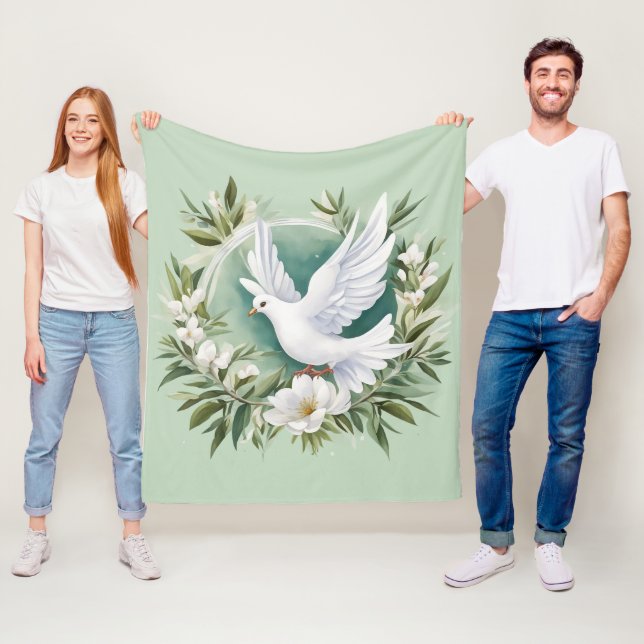 Schöne weiße Friedenstruppe Fleecedecke (Beispiel)