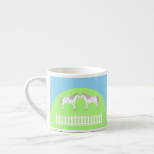 Schöne weiße Hochzeitspferde Espressotasse