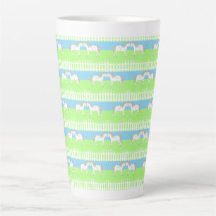 Schöne Weiße Hochzeitspferde Gemustert Milchtasse