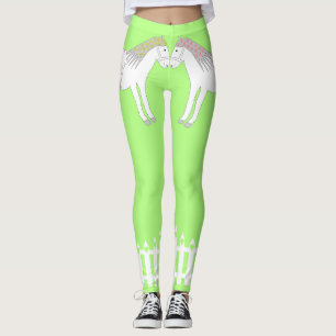 Schöne weiße Hochzeitspferde Leggings