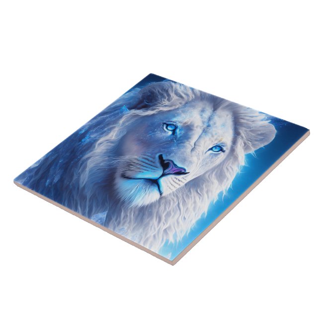 Schöne weiße Mystik mit blauen Augen Fliese (Seite)