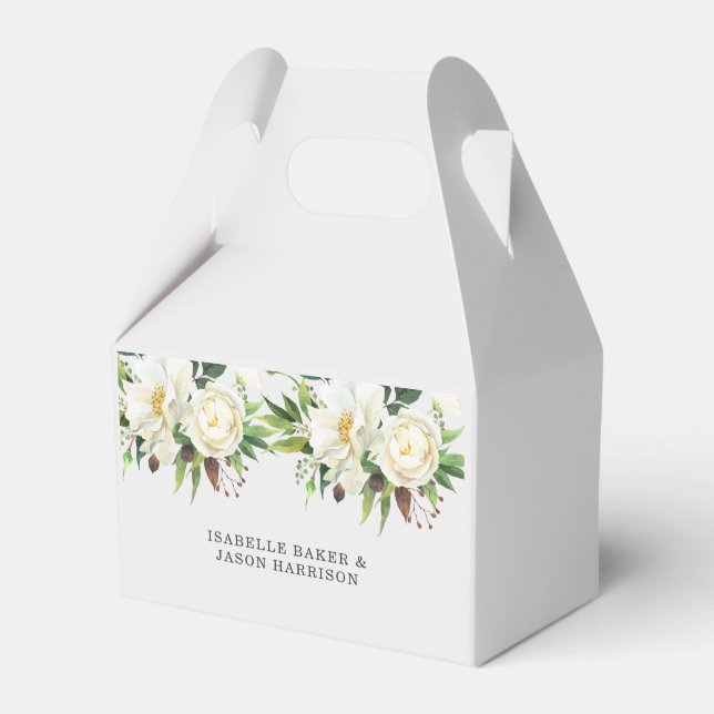 Schöne weiße Rosen Geschenkschachtel (Vorderseite)