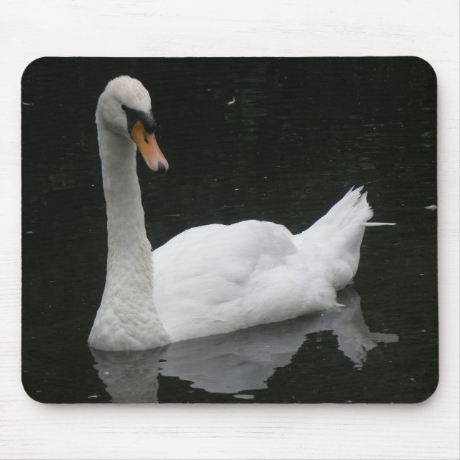 Schöne Weiße Schwan Mousepad (Vorne)