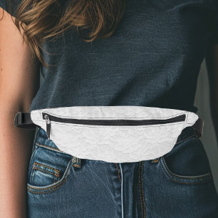 Schöne weiße Spitze sieht zart aus Bauchtasche