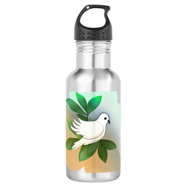 Schöne weiße Taube Edelstahlflasche (Vorderseite)