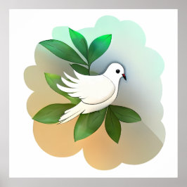 Schöne weiße Taube Poster