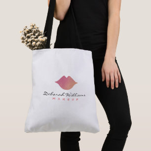 schöne weiße Tüte mit ihrem Namen und rosa Lippen Tasche