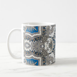 Schöne, weiße und blaue Arabeske, islamische Patro Kaffeetasse