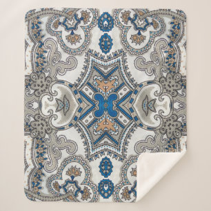 Schöne, weiße und blaue Arabeske, islamische Patro Sherpadecke