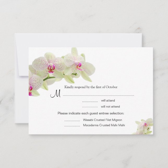 Schöne, weiße und Hot-Pink-Orchideen RSVP-Karten RSVP Karte (Vorderseite)