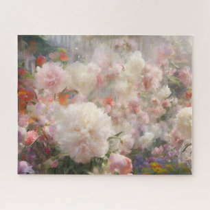 Schöne weiße und rosa Pfingstrosen Aquarellmalerei