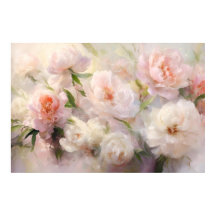 Schöne weiße und rosa Pfingstrosen Aquarellmalerei