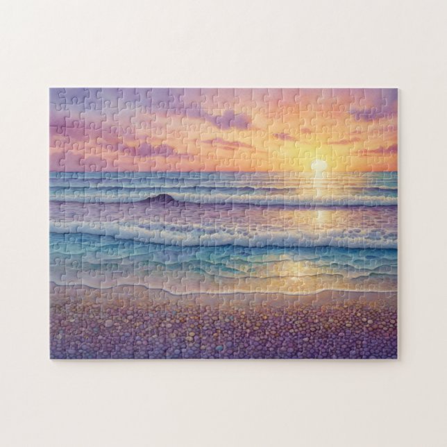 Schöne Wellen am Strand und Strandkunst (Horizontal)