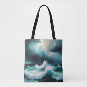 Schöne Wellen des Blauen Ozeans Tasche