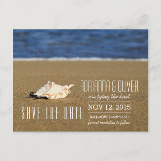 Schöne Wellen | Seashell Save the Date Ankündigungspostkarte