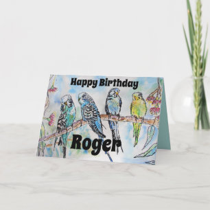 Schöne Wellensittiche Budgerigars Gummiblütendesig Karte