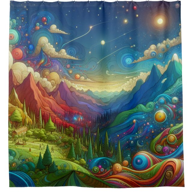 Schöne Welt Duschvorhang (Vorderseite)