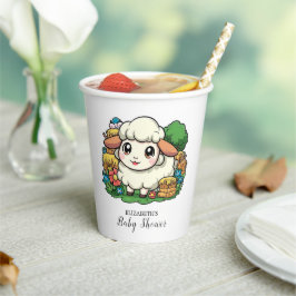 Schöne Whimsical Sheep Baby Dusche Pappbecher
