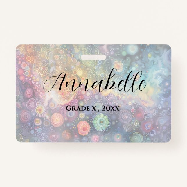 Schöne Whimsikfarben zurück zur Schule Ausweis (Vorderseite)