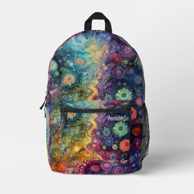 Schöne Whimsikfarben zurück zur Schule Bedruckter Rucksack (Vorderseite)