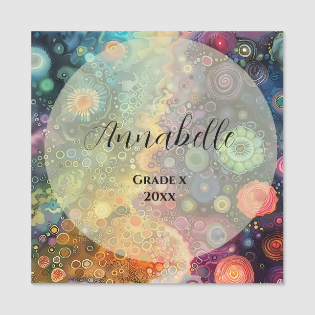 Schöne Whimsikfarben zurück zur Schule Namensschild (Vorderseite)