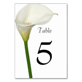 Schöne White Calla Lily Wedding Tischnummer