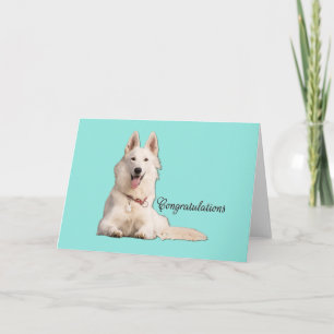 Schöne White German Shepherd Gratulation Job Karte