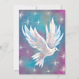 Schöne White Glitzer Peace Dove Feiertagskarte