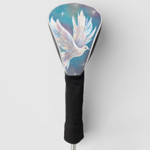 Schöne White Glitzer Peace Dove Golf Headcover