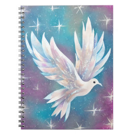 Schöne White Glitzer Peace Dove Notizblock