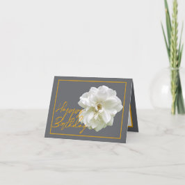 Schöne White Rose Blume Hübsch Happy Birthday Karte