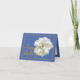 Schöne White Rose Blume Hübsch Happy Birthday Karte