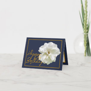 Schöne White Rose Blume Hübsch Happy Birthday Karte