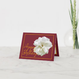 Schöne White Rose Blume Hübsch Happy Birthday Karte