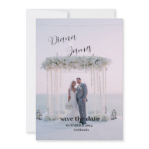 Schöne White Save the Date Hochzeit Einladung