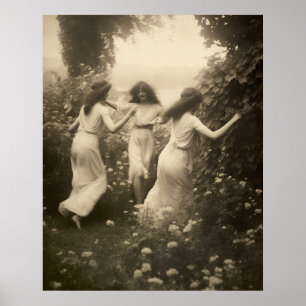 Schöne wichy vintage Mädchen Poster