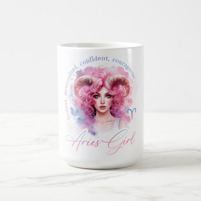 Schöne Widder-Frau mit Eigenschaften Kaffeetasse (Mittel)