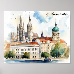 Schöne Wien Österreich Stadtansicht Malerei Poster