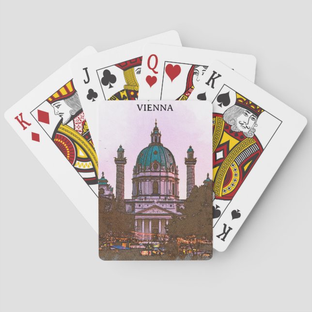 Schöne Wiener Kirchenarchitektur Spielkarten (Rückseite)