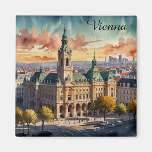 Schöne Wiener Wasserfarben Stadt Malerei Magnet