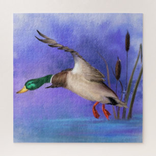 Schöne Wild-Mallard-Ente, die Migned Painting fli
