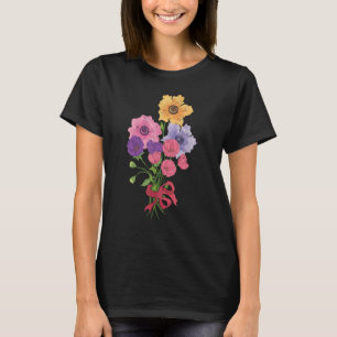 Schöne Wildblume Farbenfrohe botanische Blume Bo T-Shirt