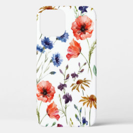Schöne Wildblumen, Aquarell, Mohn, Case-Mate iPhone Hülle