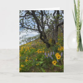 Schöne Wildblumen auf dem Foto Hill Karte