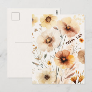 Schöne Wildblumen Blume DANKE Postkarte