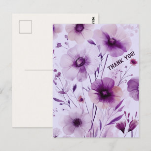 Schöne Wildblumen Blume DANKE Postkarte