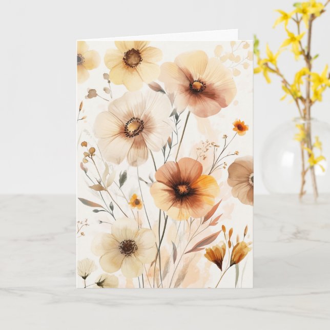 Schöne Wildblumen Blume SORRY FÜR IHREN VERLUST Karte (Gelbe Blume)