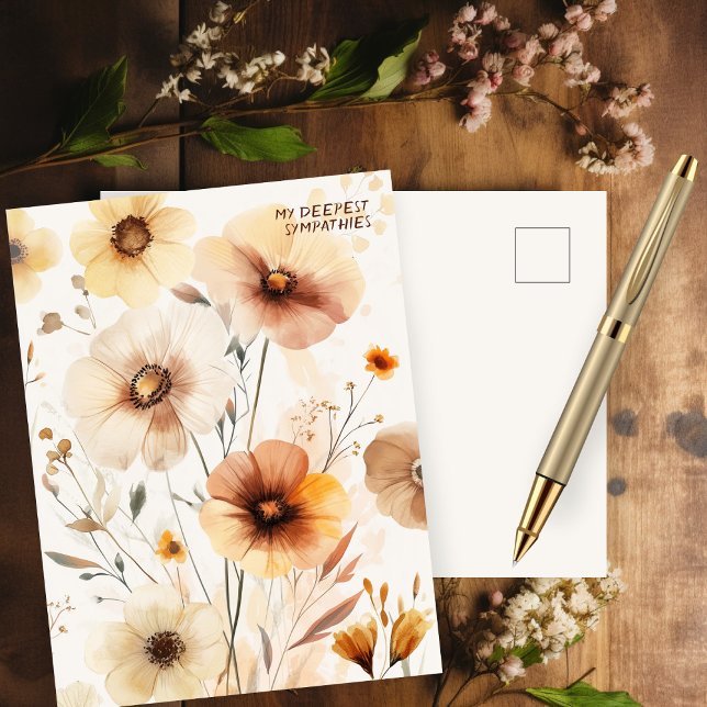 Schöne Wildblumen Blume SORRY FÜR IHREN VERLUST Postkarte (Beautiful Wildflowers Flowers SORRY FOR YOUR LOSS Postcard
)