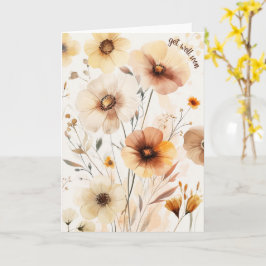 Schöne Wildblumen Blume WERDEN BALD GUT Karte